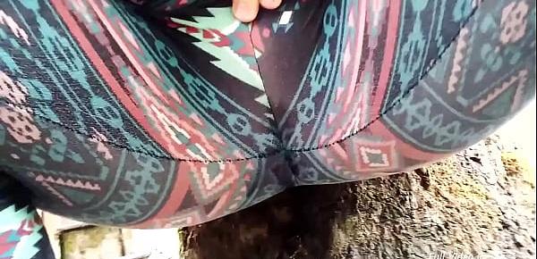  Pissing outside! Come watch LilKiwwiMonster wet her panties and pee in the dirt!